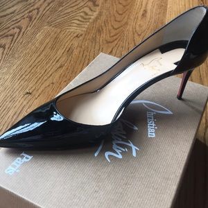 Christian Louboutin Iriza 70 Patent Black Heels